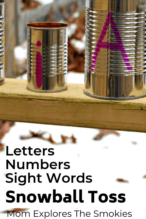Letters, Numbers, Sight Words, Snowball Toss, Winter Game for Kids, Mom Explores The Smokies