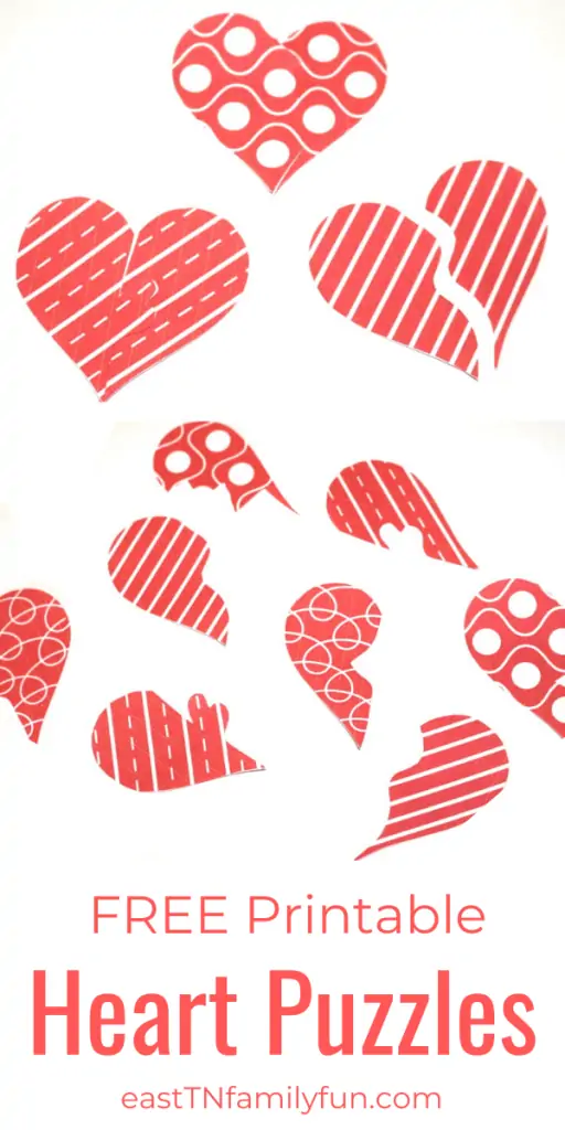 printable valentines heart puzzles