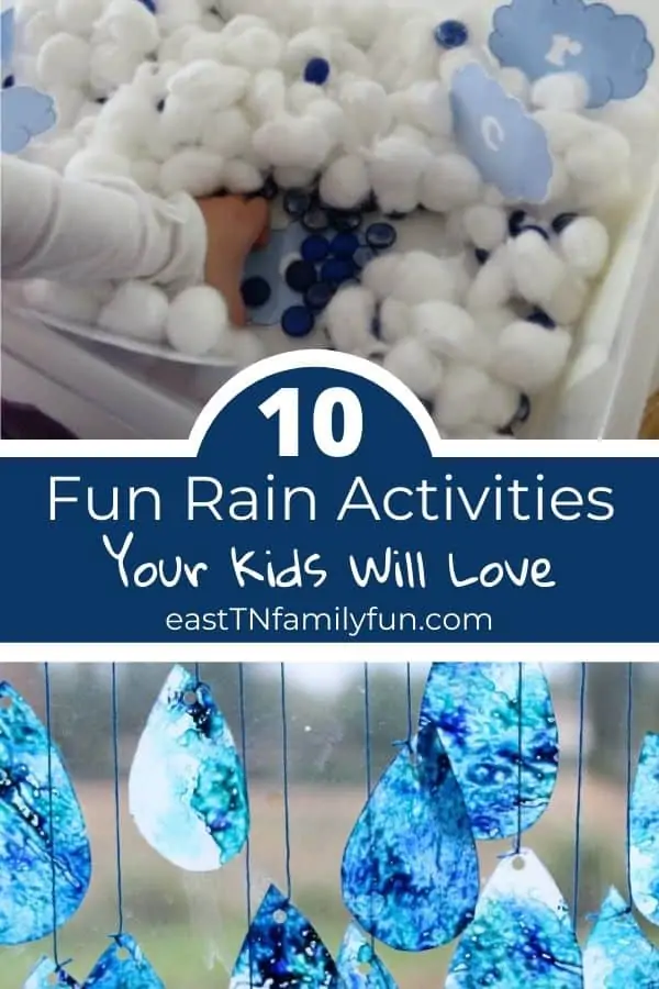 collage of various Fun Rain Activities for Kids