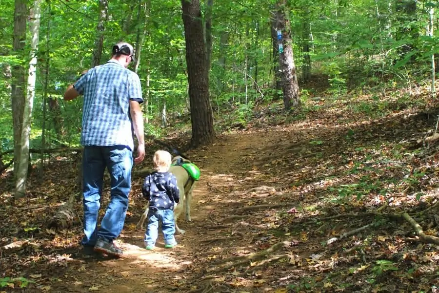 father and son hiking in Knoxville TN